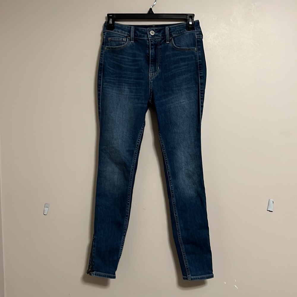 Hollister High Rise Super Skinny Crop‎ Dark Wash Jeans Size 26